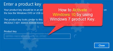 Windows 10 activate with windows 7 key